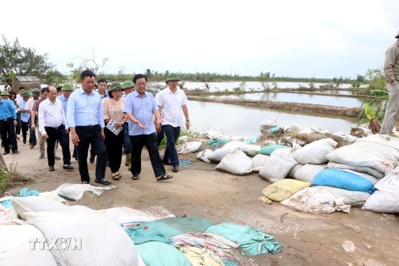  Bộ trưởng Lê Minh Hoan kiểm tra thực tế khắc phục hậu quả bão số 3 tại Hải Dương 