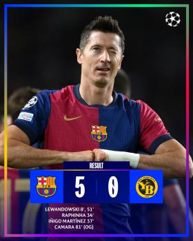 Lewandowski chói sáng, Barca đại thắng ‘5 sao’